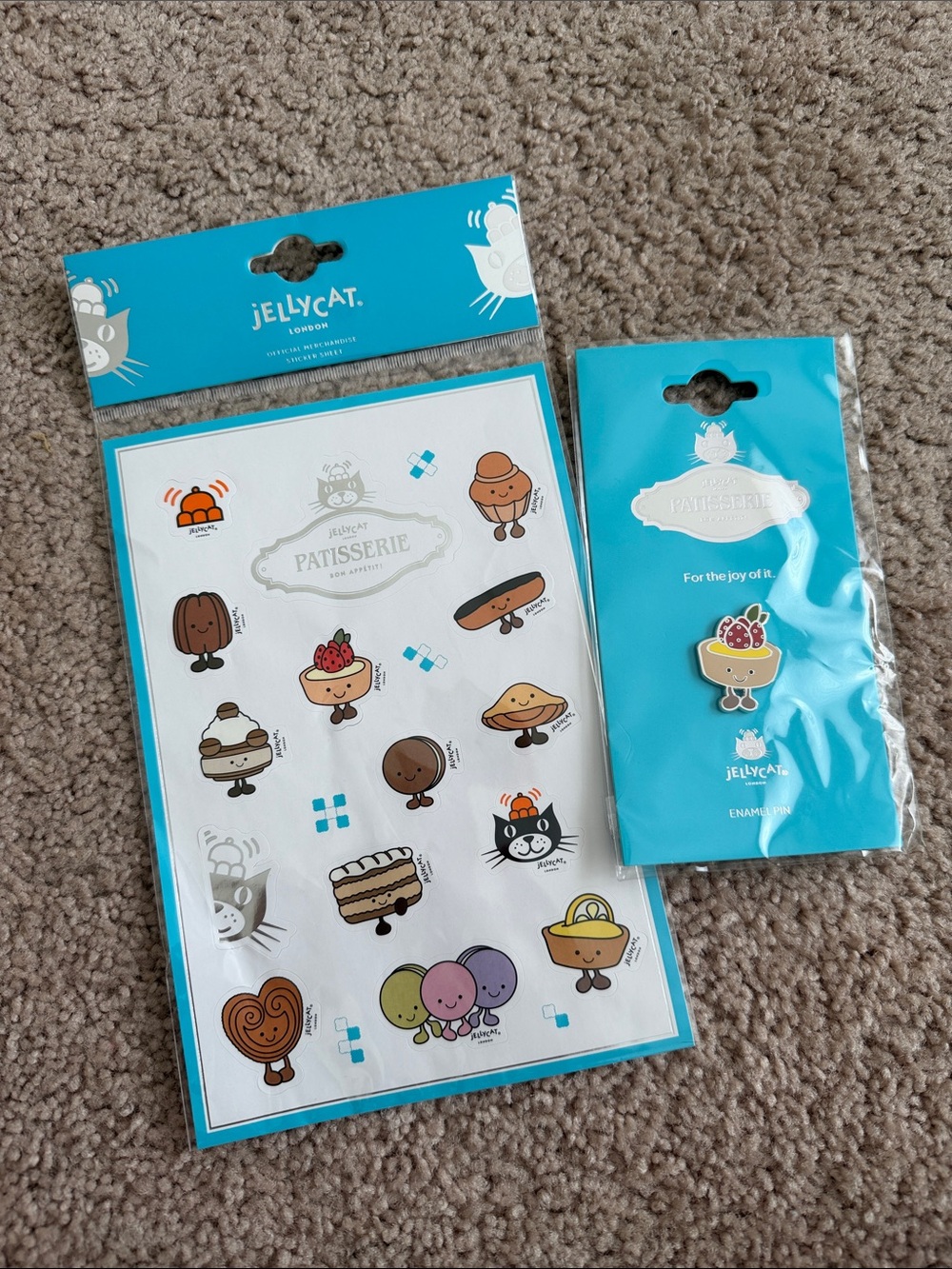Jellycat London Patisserie Sticker Sheet & Pin